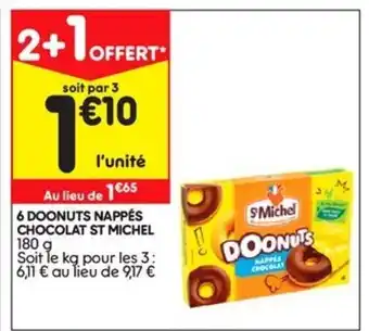 6 Doonuts Nappés Chocolat St Michel