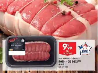 ALDI BOUCHERIE ST-CLÉMENT RÔTI** DE BOEUF (B) offre
