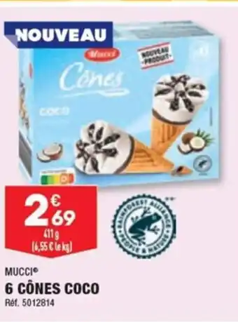 ALDI MUCCI 6 CÔNES COCO Ref. 5012814 offre