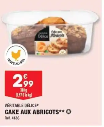 ALDI VÉRITABLE DÉLICE CAKE AUX ABRICOTS** Réf. 4136 offre