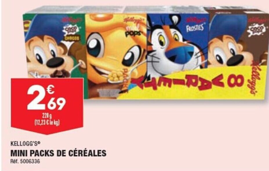 Promo KELLOGG'S® MINI PACKS DE CÉRÉALES chez ALDI