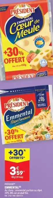 ALDI PRÉSIDENT EMMENTAL(A) offre