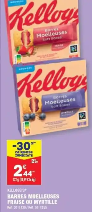 ALDI KELLOGG'S BARRES MOELLEUSES FRAISE OU MYRTILLE offre