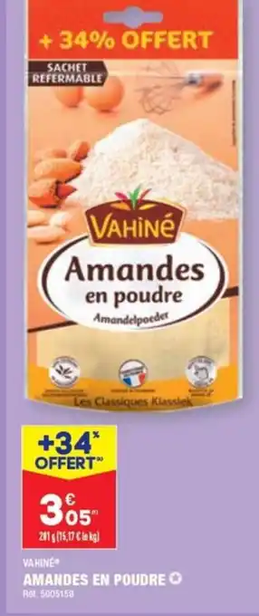 ALDI VAHINE® AMANDES EN POUDRE Ref. 5005158 offre