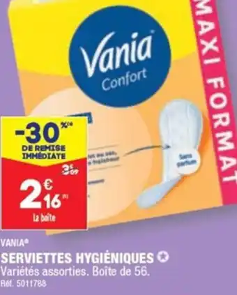 ALDI Vania SERVIETTES HYGIÉNIQUES offre