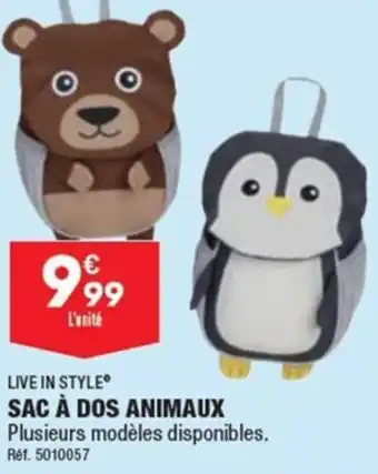 ALDI LIVE IN STYLE SAC À DOS ANIMAUX offre