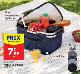ALDI LIVE IN STYLE PANIER DE COURSE offre