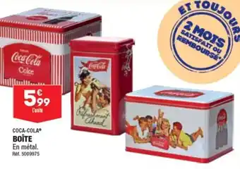 COCA-COLAⓇ BOÎTE En métal. Réf. 5009975