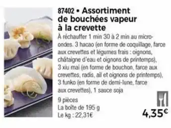 Thiriet Assortiment de bouchées vapeur à la crevette offre