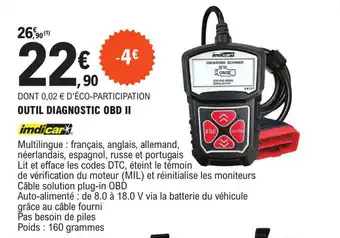 E.Leclerc L'Auto OUTIL DIAGNOSTIC OBD II offre