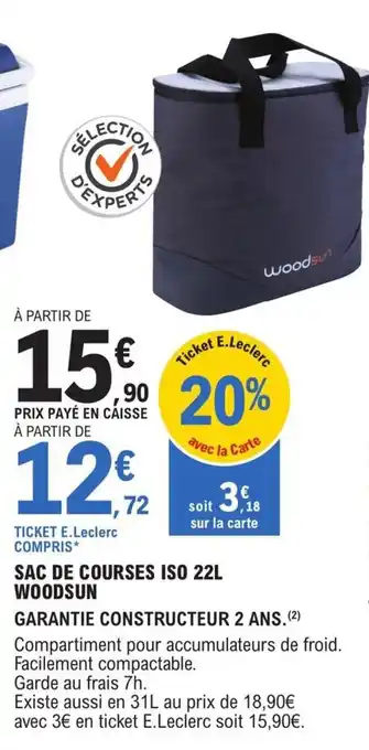 SAC DE COURSES ISO 22L WOODSUN