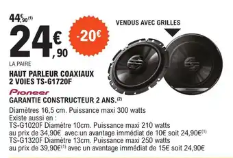 E.Leclerc L'Auto HAUT PARLEUR COAXIAUX 2 VOIES TS-G1720F offre