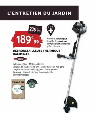 Bricomarché DÉBROUSSAILLEUSE THERMIQUE offre
