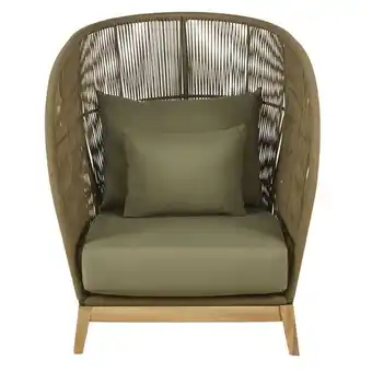 Maisons du Monde Fauteuil de jardin en corde tressée vert kaki avec dossier haut offre
