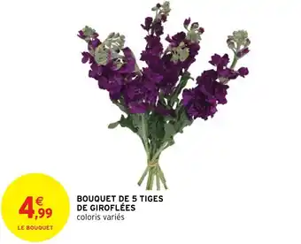 BOUQUET DE 5 TIGES DE GIROFLÉES