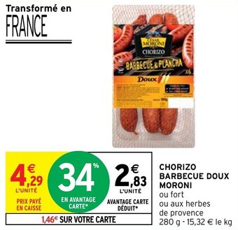 CHORIZO BARBECUE DOUX MORONI