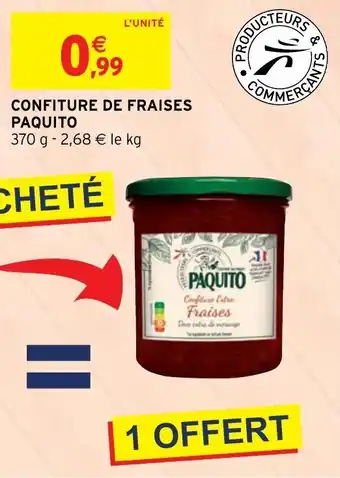 Intermarché Hyper CONFITURE DE FRAISES PAQUITO offre