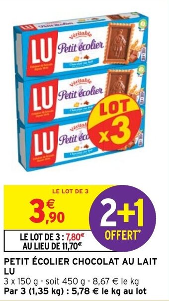 Intermarché Hyper PETIT ÉCOLIER CHOCOLAT AU LAIT LU offre