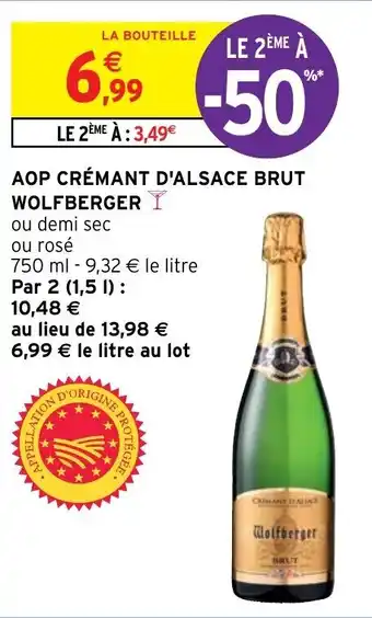 Intermarché Hyper AOP CRÉMANT D'ALSACE BRUT WOLFBERGER offre