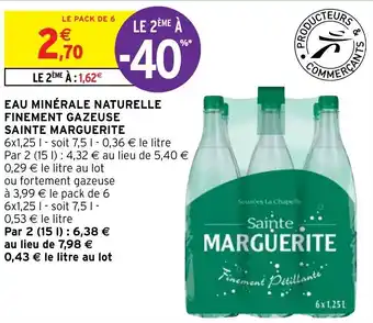 Intermarché Hyper EAU MINÉRALE NATURELLE FINEMENT GAZEUSE offre