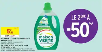 Intermarché Hyper RECHARGE LESSIVE FRAÎCHEUR D'ÉTÉ MAISON VERTE(b) offre