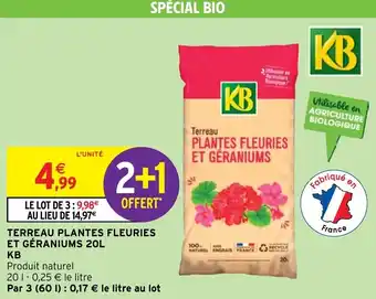 Intermarché Hyper TERREAU PLANTES FLEURIES ET GÉRANIUMS 20L offre