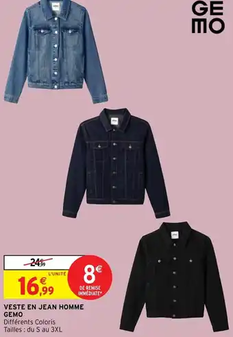 VESTE EN JEAN HOMME GEMO