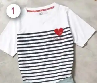 Intermarché Hyper TEE-SHIRT RAYÉ ET CŒUR FEMME LITTLE MARCEL offre