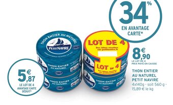 Intermarché Hyper THON ENTIER AU NATUREL PETIT NAVIRE offre