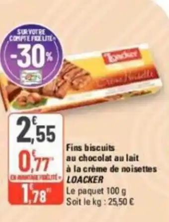 G20 Fins biscuits au chocolat au lait à la crème de noisettes TEPLOACKER offre