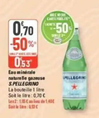 G20 Eau minérale naturelle gazeuse S.PELLEGRINO offre