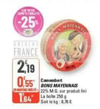 G20 Camembert BONS MAYENNAIS offre