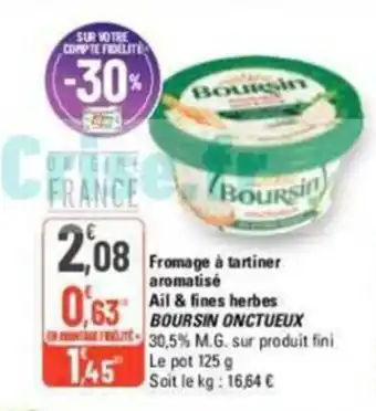 Fromage à tartiner aromatisé Ail & fines herbes BOURSIN ONCTUEUX