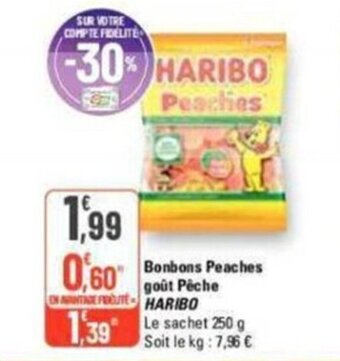 G20 Bonbons Peaches goût Pêche HARIBO offre