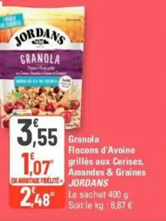 G20 Granola Flocons d'Avoine grillés aux Cerises, Amandes & Graines offre