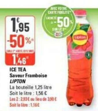 G20 ICE TEA Saveur Framboise LIPTON offre