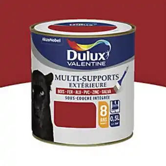 Peinture multi supports extérieure garantie 8 ans dulux valentine satin rouge piment 0,5l