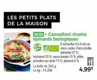 Thiriet Cannelloni Ricotta épinards Biologiques offre