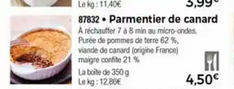 Thiriet Parmentier De Canard offre