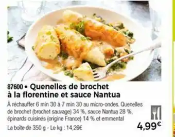 Thiriet Quenelles De Brochet a La Florentine Et Suace Nantua offre