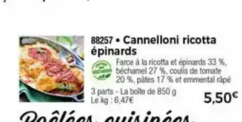 Thiriet Cannelloni Ricotta épinards offre