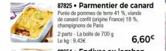 Thiriet Parmentier De Canard offre