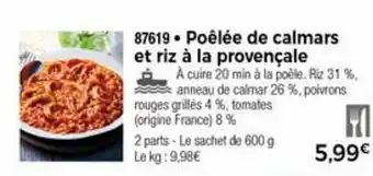 Thiriet Poélée De Calmars Et Riz a La Provencale offre