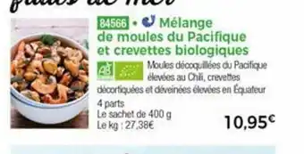 Thiriet Mélange De Moules Du Pacifique Et Crevettes Biologiques offre