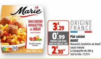 Plat cuisiné Marie