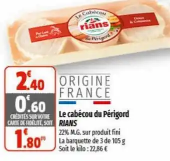 Le cabécou du Périgord rians