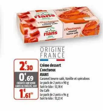 CrĂšme dessert L'onctueux RIANS