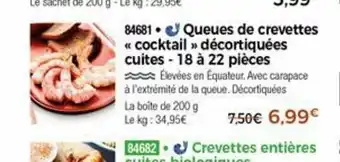 Thiriet Queues De Crevettes Cocktail Décortiquées Cuites offre