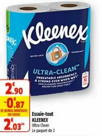 Coccinelle Express Essuie-tout KLEENEX Ultra Clean Le paquet de 2 offre