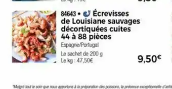Thiriet écrevisses De Louisiane Sauvages Décortiquées Cuites offre